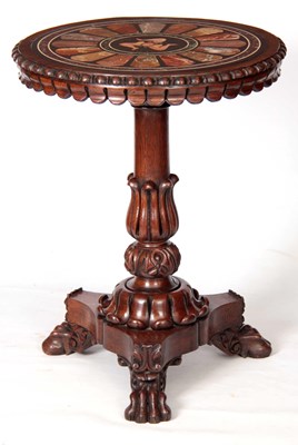 Lot 903 - A WILLIAM IV OAK CIRCULAR CENTRE TABLE WITH...