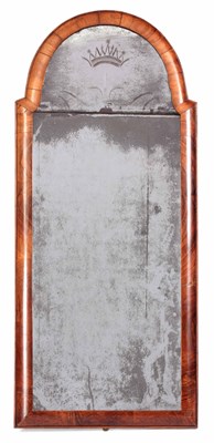 Lot 913 - A GOOD QUEEN ANNE WALNUT LONG HANGING MIRROR...