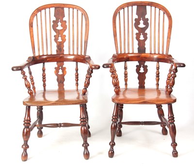 Lot 924 - A NEAR PAIR OF EARLY 19TH CENTURY YEW-WOOD...