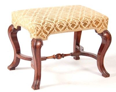 Lot 925 - AN EARLY 18TH CENTURY WALNUT UPHOLSTERED STOOL...