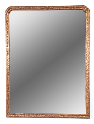 Lot 928 - A QUEEN ANNE CARVED GILT GESSO HANGING MIRROR...