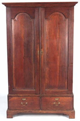 Lot 943 - A MID 18TH CENTURY OAK HALL CUPBOARD with...