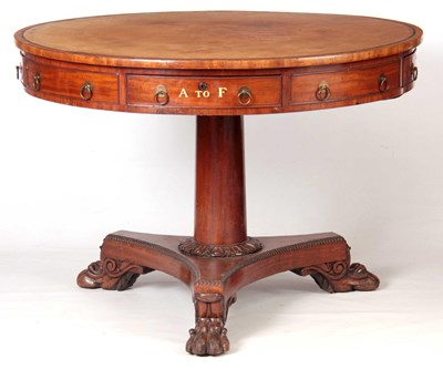 Lot 944 - A LATE REGENCY MAHOGANY RENT TABLE with...