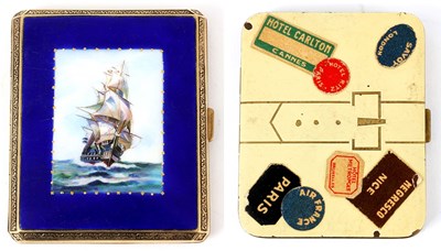 Lot 550 - AN EARLY 20TH CENTURY ENAMEL CIGARETTE CASE...