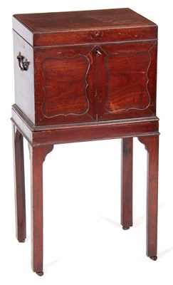 Lot 955 - A GEORGE III MAHOGANY CHIPPENDALE STYLE...