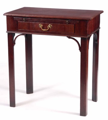 Lot 959 - AN UNUSUAL GEORGE II MAHOGANY SIDE TABLE...