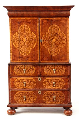 Lot 978 - A WILLIAM AND MARY STYLE BURR WALNUT AND...