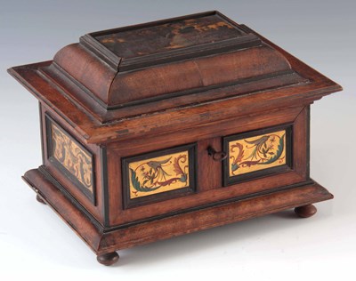 Lot 611 - A LATE 19TH CENTURY WALNUT AND PAINTED...