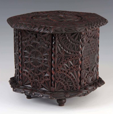 Lot 598 - AN EARLY 19TH CENTURY WELSH CHIP CARVED OAK...