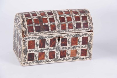 Lot 600 - AN 18TH CENTURY INDO-PORTUGUESE TORTOISESHELL...