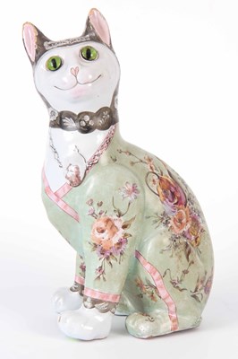 Lot 41 - A FAIENCE CAT ATTRIBUTED TO EMILE GALLÉ CIRCA...