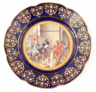 Lot 68 - A 19TH CENTURY SEVRES CABINET PLATE decorated...