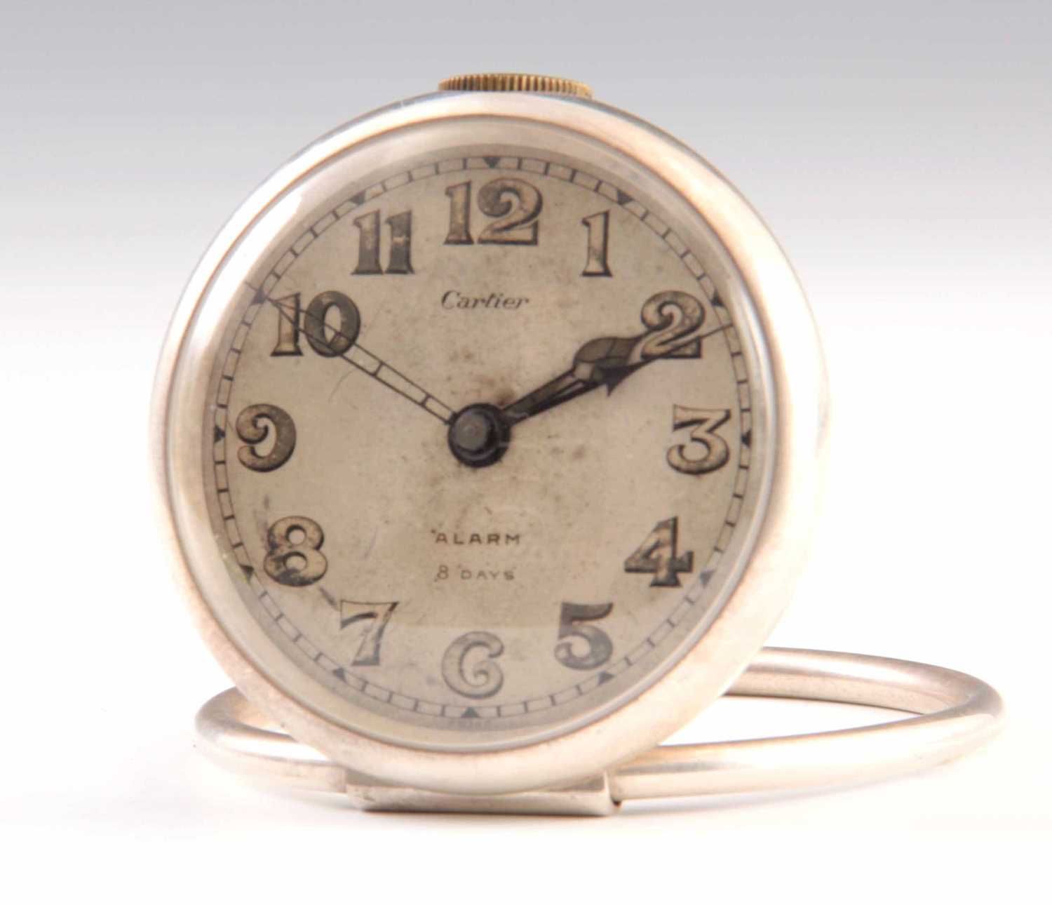 Lot 432 - CARTIER. A SWISS 1930's ART DECO TRAVELLING...