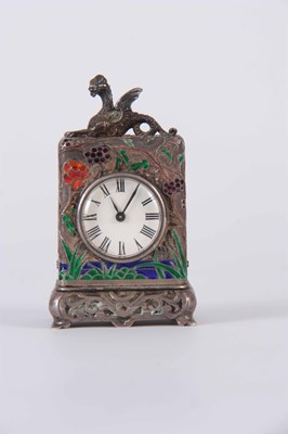 Lot 430 - A MINIATURE ART NOUVEAU SILVER AND ENAMELLED...