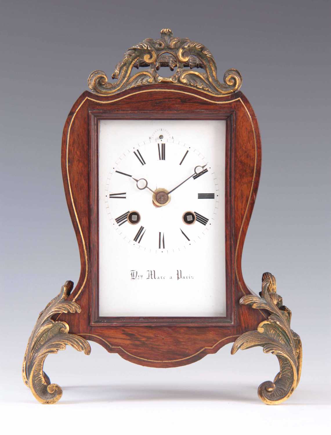 Lot 461 - A 19TH CENTURY FRENCH ROSEWOOD MANTEL CLOCK
