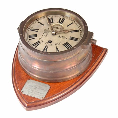 Lot 468 - A WW1 GERMAN SUBMARINE CLOCK SIGNE F.N. TIETZ,...