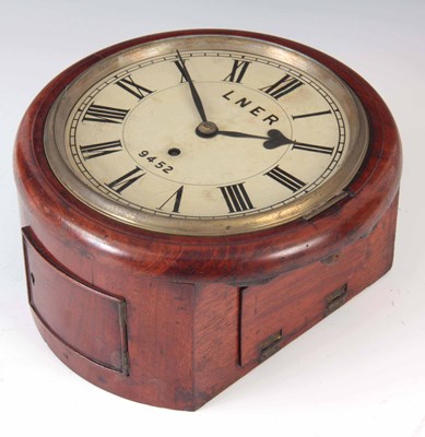 Lot 499 - A 19TH CENTURY FUSEE RAILWAY CLOCK having a...