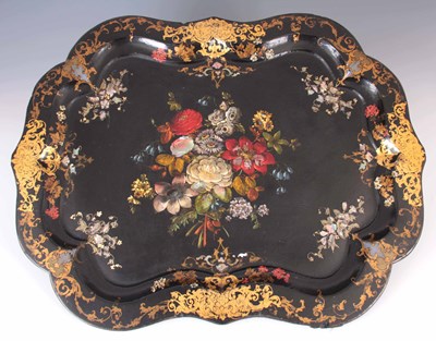 Lot 620 - A VICTORIAN GILT AND BLACK JAPANNED PAPIER...