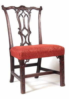 Lot 694 - A GEORGE III MAHOGANY CHIPPENDALE STYLE SINGLE...