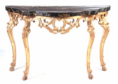 Lot 714 - AN 18TH CENTURY CONTINENTAL CARVED GILT GESSO...