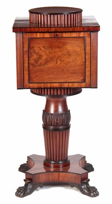 Lot 717 - A REGENCY MAHOGANY PEDESTAL WINE COOLER /...