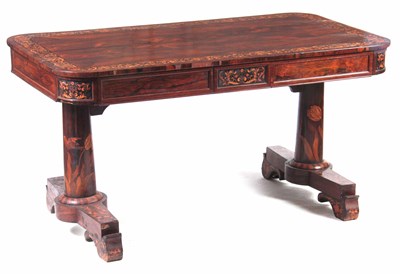 Lot 726 - A FINE MID 19TH CENTURY ROSEWOOD MARQUETRY...