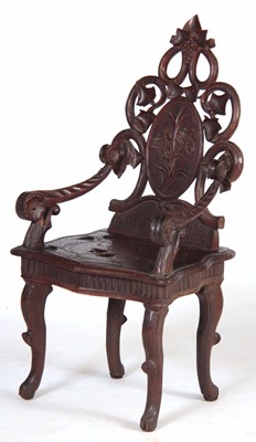 Lot 758 - A LATE 19TH CENTURY CARVED WALNUT BLACK FOREST...