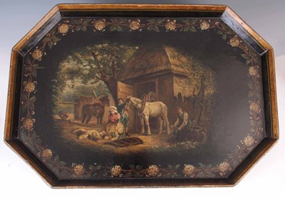 Lot 621 - A GOOD EARLY 19TH CENTURY LARGE BLACK JAPANNED...