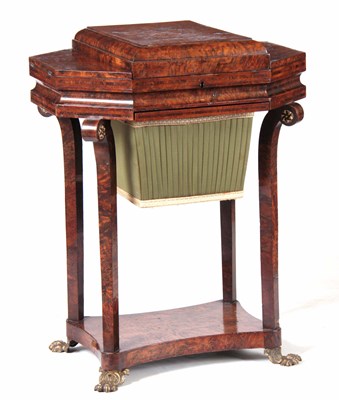 Lot 639 - A FINE REGENCY ORMOLU MOUNTED BURR YEW-WOOD...