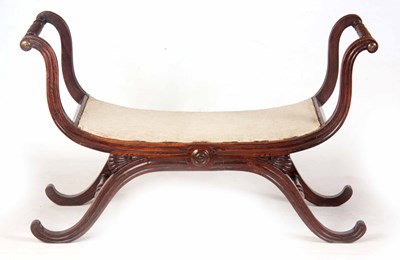 Lot 663 - A REGENCY SIMULATED ROSEWOOD WINDOW SEAT of...