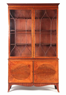 Lot 675 - A LATE 18TH CENTURY HEPPLEWHITE BOOKCASE with...