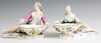 Lot 78 - A 19th CENTURY PAIR OF MEISSEN FIGURAL...