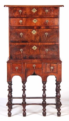 Lot 677 - A SMALL EARLY 18TH CENTURY WALNUT CHEST ON...