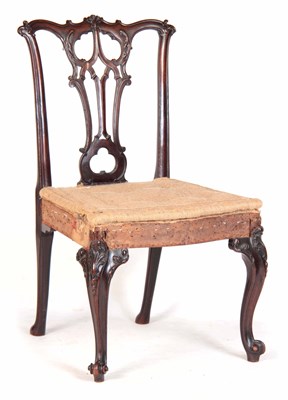 Lot 685 - A FINE GEORGE III CHIPPENDALE STYLE SIDE CHAIR...