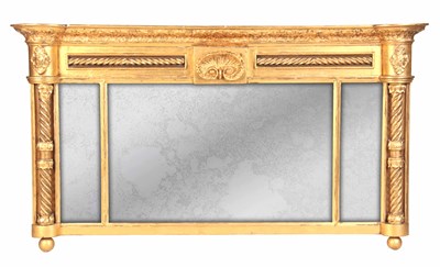 Lot 704 - A REGENCY GILT GESSO OVERMANTEL MIRROR with...