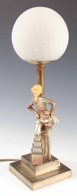 Lot 366 - A 1930s ART DECO FIGURAL LAMP IN THE MANNER OF...