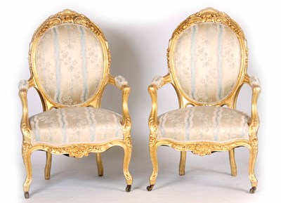 Lot 731 - A PAIR OF 19TH CENTURY FRENCH LOUIS XVI GILT...