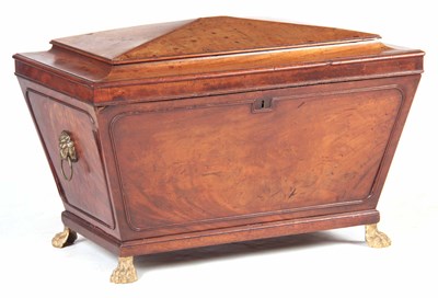 Lot 736 - A REGENCY MAHOGANY SARCOPHAGUS SHAPED WINE...