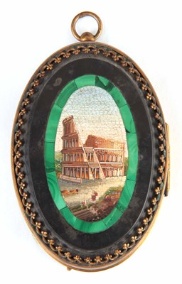 Lot 371 - A LATE 19TH CENTURY ITALIAN MICRO MOSAIC AND...