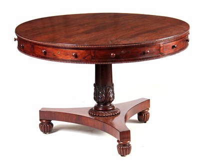 Lot 764 - A WILLIAM IV ROSEWOOD DRUM TABLE IN THE MANNER...