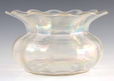 Lot 7 - A 19TH CENTURY IRIDESCENT GLASS BOWL possibly...