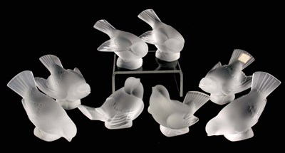 Lot 21 - LALIQUE FRANCE, A SET OF 8 FROSTED GLASS...