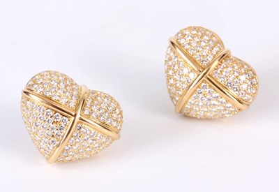Lot 182 - A LARGE PAIR OF CHOPARD 18CT GOLD DIAMOND...