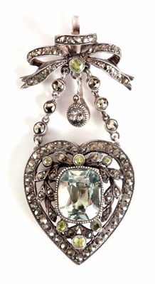 Lot 185 - A LATE 19th CENTURY FRENCH SILVER AQUAMARINE...