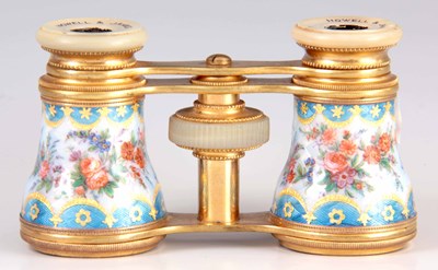 Lot 398 - A PAIR OF 19TH CENTURY ENAMELLED AND GILT...