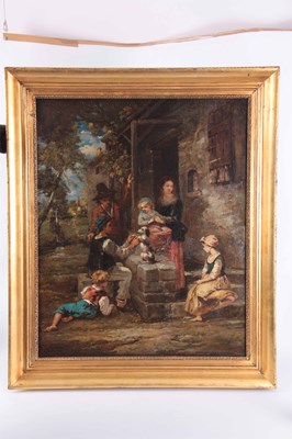 Lot 347 - A 19TH CENTURY DUTCH OIL ON PANEL of a rural...