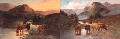 Lot 332 - A. LEWIS. A PAIR OF OILS ON CANVAS. Highland...