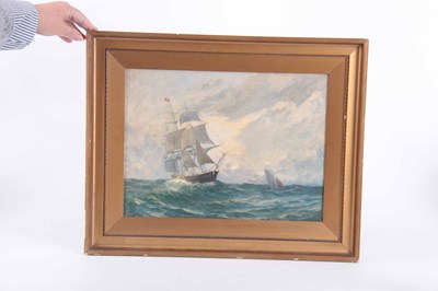 Lot 344 - A 19TH CENTURY OIL ON CANVAS MARINE PAINTING...