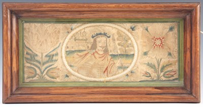 Lot 363 - A 17TH CENTURY CHARLES II STUMPWORK AND...