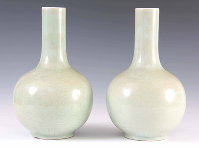Lot 94 - A PAIR OF 18TH/19TH CENTURY CELADON CHINESE...